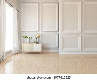 White Empty Room Scandinavian Interior Design Stock Illustration ...