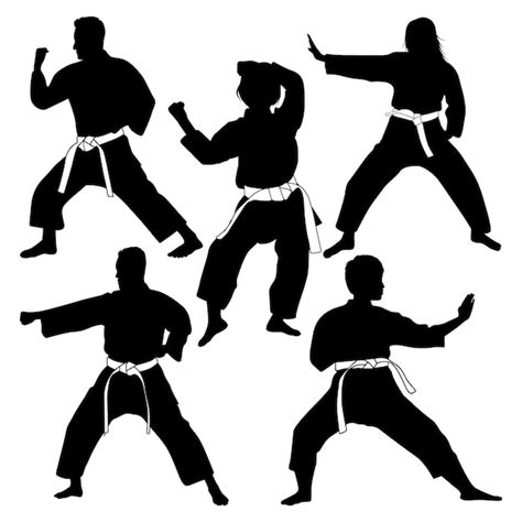 Premium Vector Martial Art Or Karate Silhouettes Vector Illustration