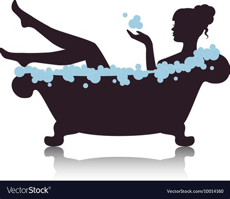 Woman In A Bath With Foam Royalty Free Vector Image