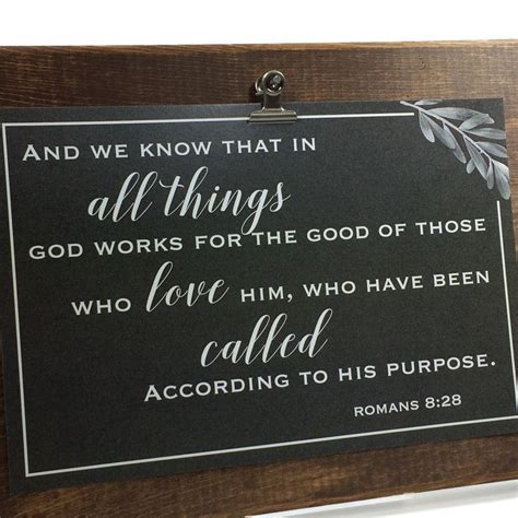 Bible Verse Rustic Wood Wall Art Decor Sign Romans 8 28 Etsy