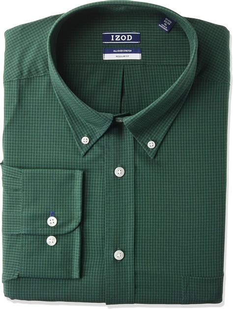 Izod Mens Dress Shirts Regular Fit Stretch Gingham Dress Shirt Amazon