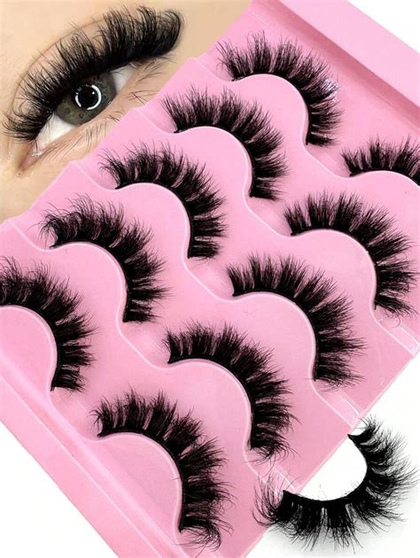 5 Pairs False Eyelashes Cat Eye Lashes Faux Mink Lashes Natural Look