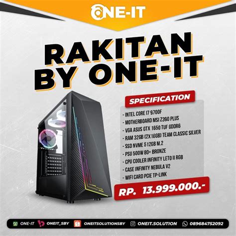 PC Rakitan Intel Core I7 9700F GTX 1650 32 GB Ram 512 GB SSD