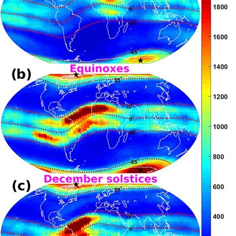 The global distribution of RODI for three different seasons in ...