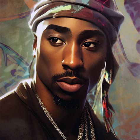 Tupac Shakur Rapper Digital Art by Mal Bray - Pixels