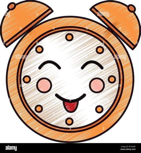 Kawaii Cartoon Clock Alarm Character Stock Vector Image Art Alamy