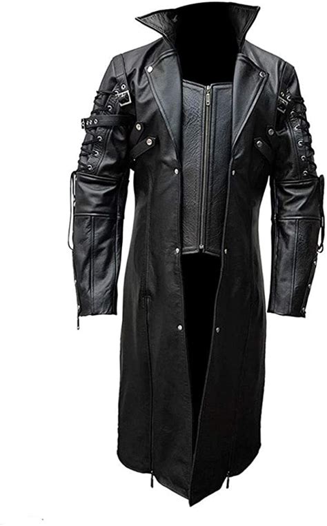 Leather Trenchcoat Blazer Jacket Goth Minimalist Grunge Y2k Matrix