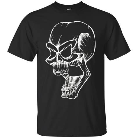 Evil White Skull Shirt For Biker Apparel Fashion T Shirt Amyna