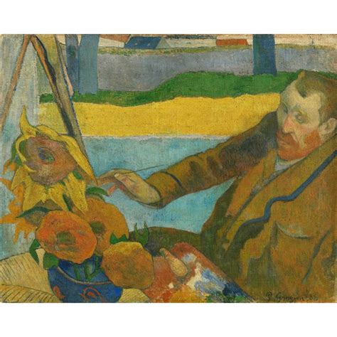 Van Gogh Pintando Girassóis 1888 de Paul Gauguin 30 x 37 cm Tela