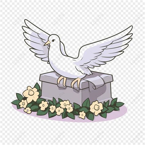 Funeral Dove Clipart White Dove With Wings Sitting On An Empty Chest