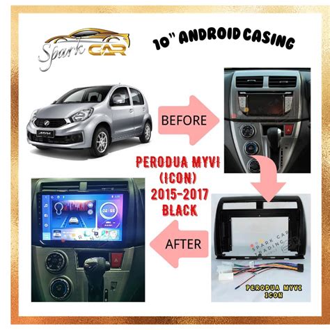 Perodua Myvi Icon Inch Black Android Casing With