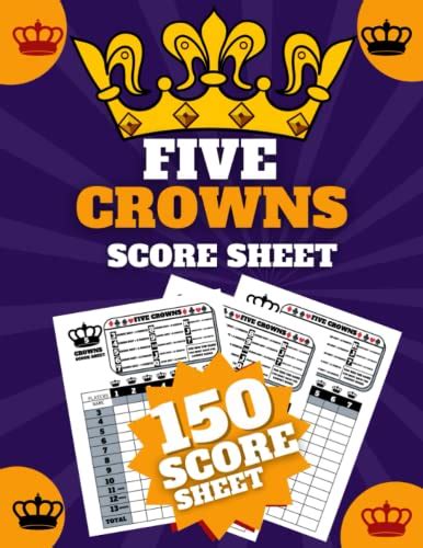 Five Crowns Score Sheets 150 Large Score Pads For Scorekeeping Crown