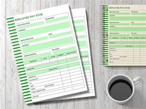 Blank Check Stubs Template Printable Pdf File Pay Stubs Etsy Template Printable Blank Check