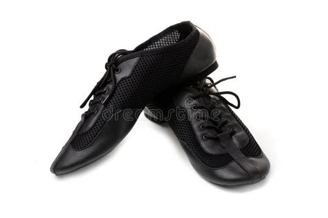 Professional Black Ballet Shoes for Jazz Dance on a White Background ...