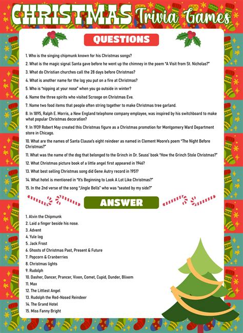 Christmas Trivia Questions Free Pdf Printables Printablee