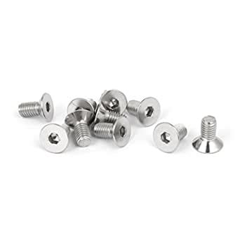 Uxcell M5x10mm 316 Stainless Steel Countersunk Flat Head Hex Socket