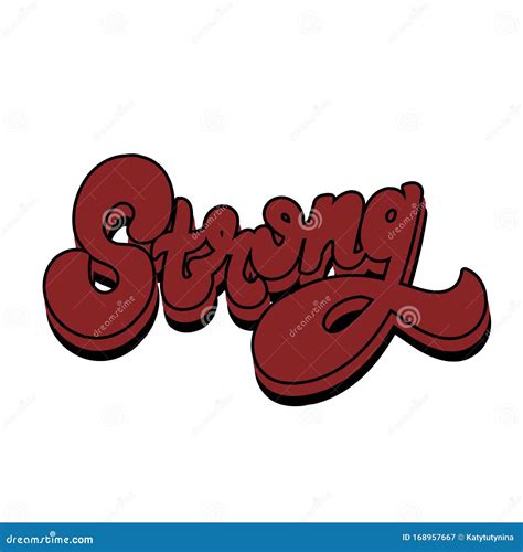 Strong Vector Hand Drawn Lettering Isolated Stock Vector