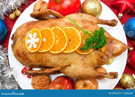 Roast Duck.Christmas Dinner. Stock Image - Image: 27441217