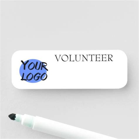 Dry Erase Business Customizable Volunteer Reusable Name Tag Zazzle