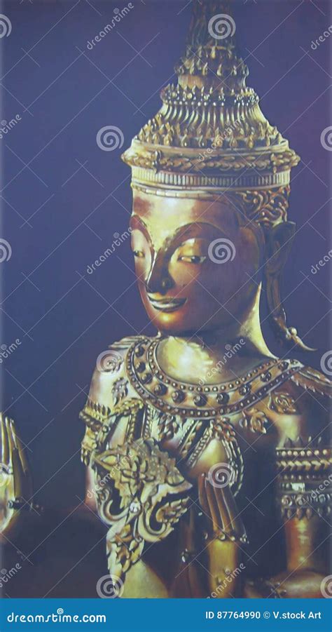 Twarz Buddha Obrazu Ilustracyjna Medytacja Zdj Cie Stock Obraz