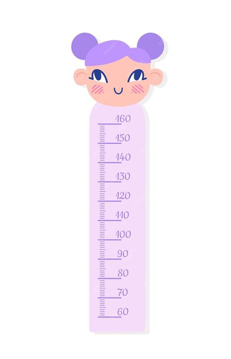 Premium Vector | Children height chart with girl