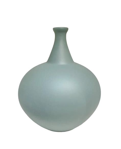 VASO LISO BOJUDO VERDE EM CERAMICA 19 5cm Raffaello Presentes E