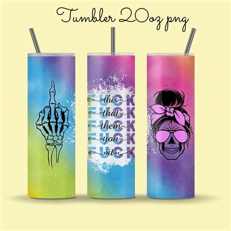 Free Fuck This Fuck That Messy Bun Middle Finger Straight Tumbler Design Horror Tumbler Png