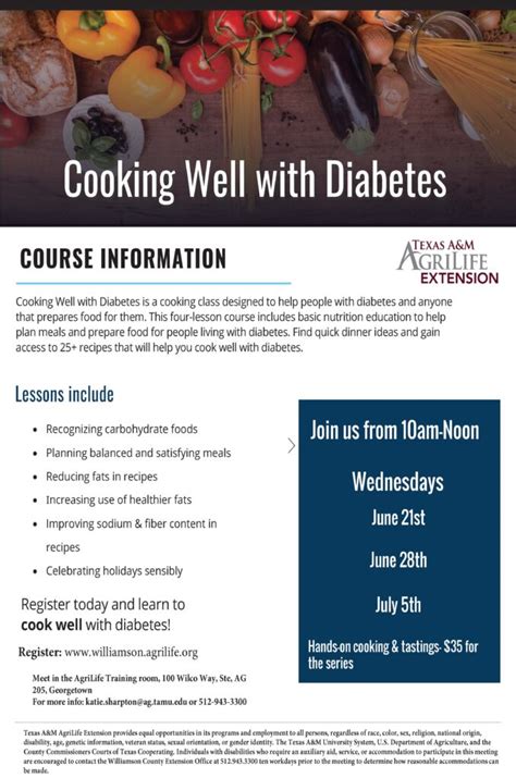 Cooking Well With Diabetes Series Williamson