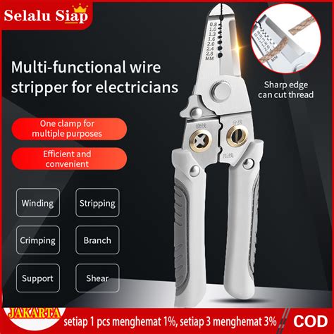 Jual Tang Tukang Listrik Multifungsi Hidung Panjang Wire Stripper Alat