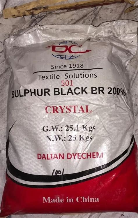 Dalian Dyechem Powder Sulphur Black Br 200 Packaging Size 25 Kgs At