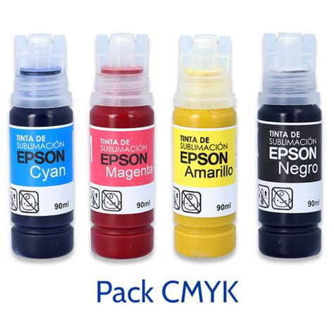 Tinta De Sublimaci N Epson En Botella De Ml Pack Colores Cmyk