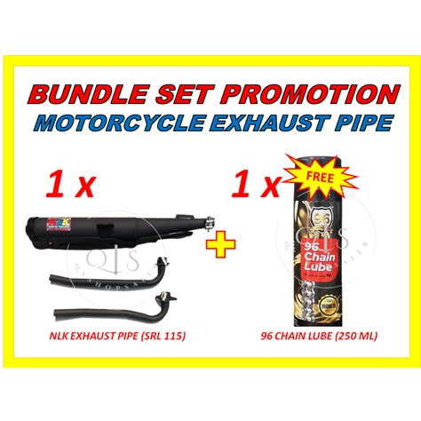 Nlk Exhaust Pipe Srl115 Leg115 With 96 Chain Lube Set Promotion Set Motorcycle Set Bundle