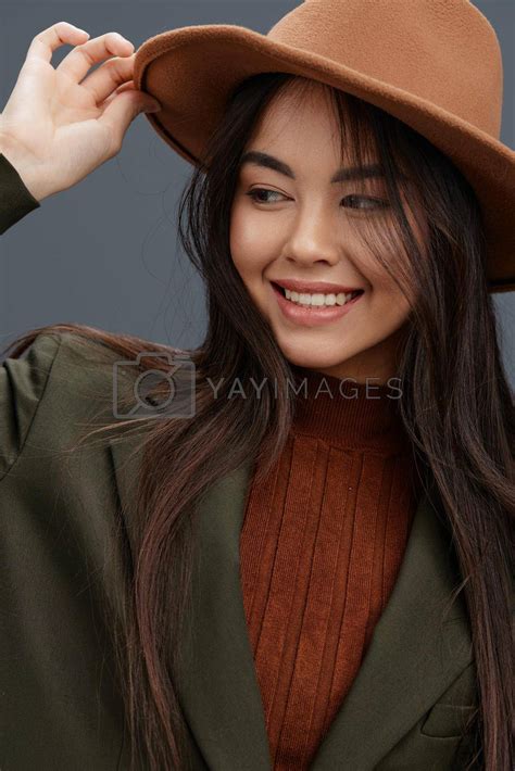 Brunette Suit Glamor Posing Smile Fashion Attractive Look Elegant Style Studio Model By