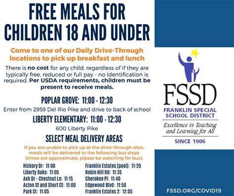 City Of Franklin On Twitter An Important Message About Free Lunches