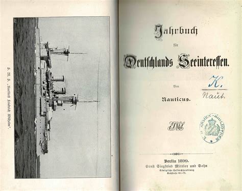 Nauticus Jahrbuch für Deutschlands Seeinteressen Originalausgabe 1