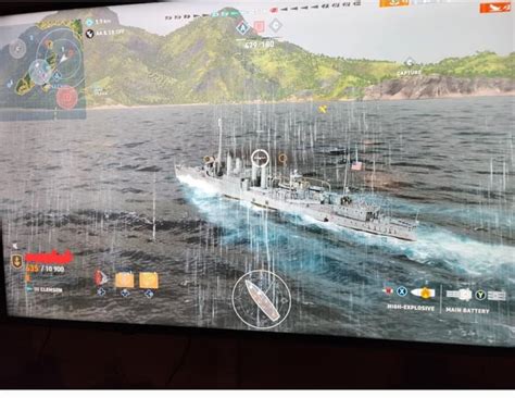 Moment In World Of Warships Four Stacker With Holes In Her Side After