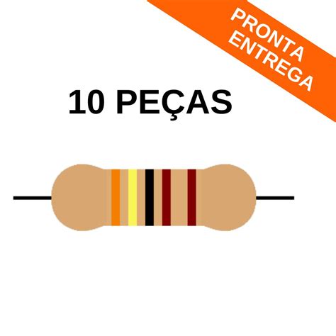 Kit 10 Peças Resistor Metal Filme 3k4 06w 1 Axial Rt017 Resistor