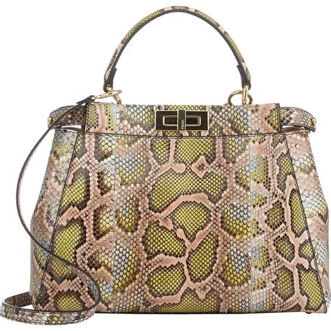 Fendi Python Peekaboo Bag In Natural Lyst