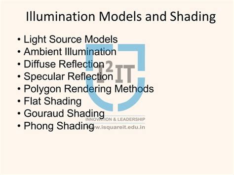 Illumination Models Shading Ppt