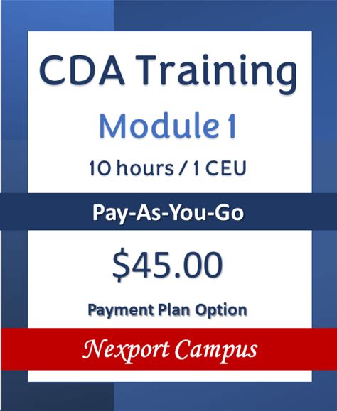 cda training payment plan