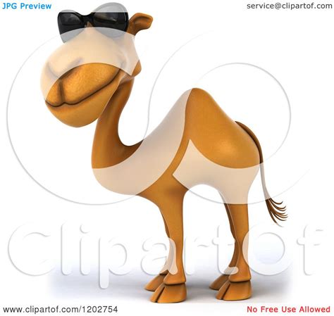 Clipart Of A 3d Camel Wearing Sunglasses And Facing Left 2 Royalty Free Cgi Illustration By