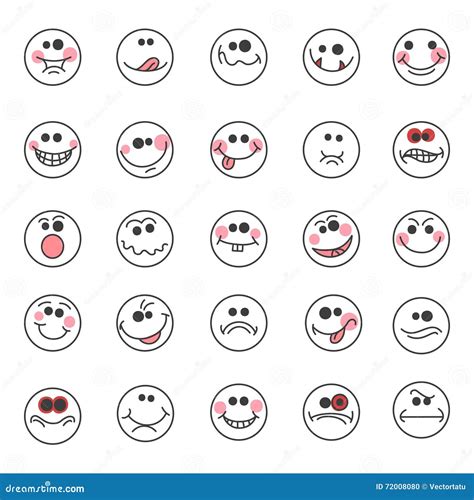 Hand Drawn Doodle Emoticons Stock Vector Illustration Of Expression