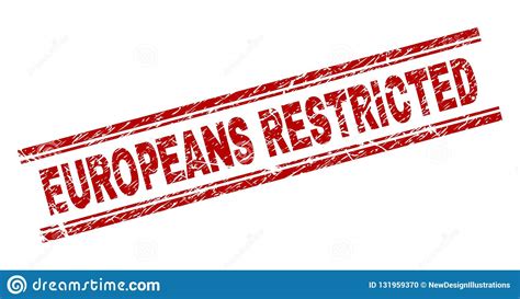 Grunge Textured Europeans Restricted Stamp Seal Stock Vector