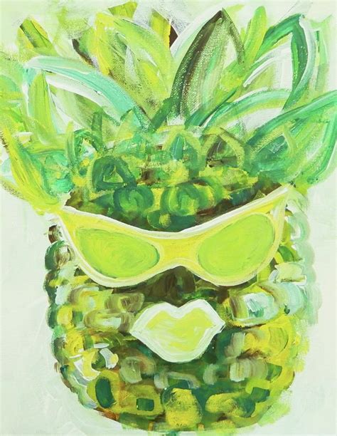 Pineappletude Original Painting By Debora Lewis Fine Art America