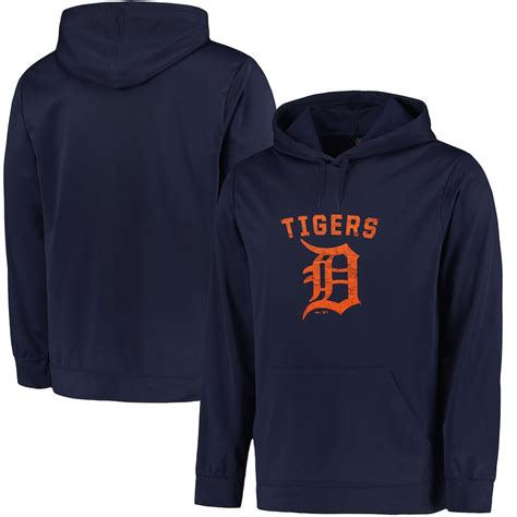 Men's Detroit Tigers Majestic Navy Big & Tall Distressed Hoodie