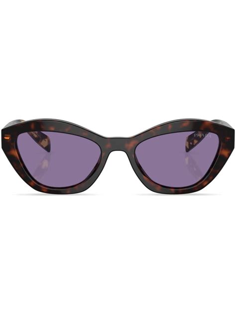 Prada Eyewear Tortoiseshell Effect Cat Eye Sunglasses Green Farfetch Uk