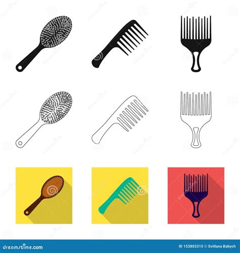 Illustration De Vecteur De Signe De Brosse Et De Cheveux Collection D