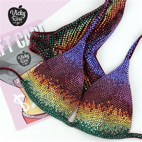 Firebird Ombre NPC IFBB Bikini Competition Suit By Vicky Ross Fit Figure Competition Posing Suit