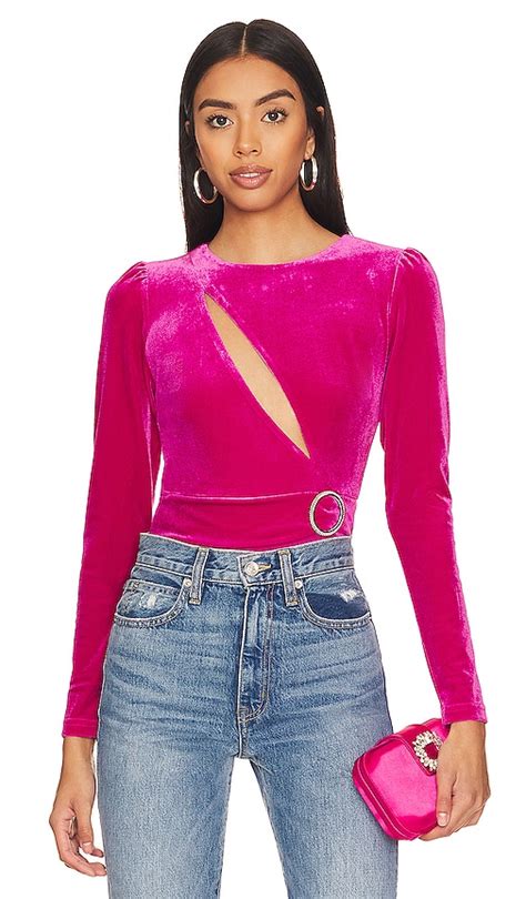 Superdown Charlotte Cut Out Bodysuit In Hot Pink Revolve