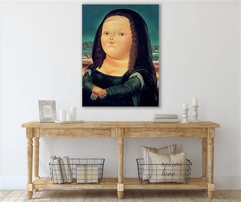 Mona Lisa By Fernando Botero Wall Art Botero Art Huge Canvas Etsy